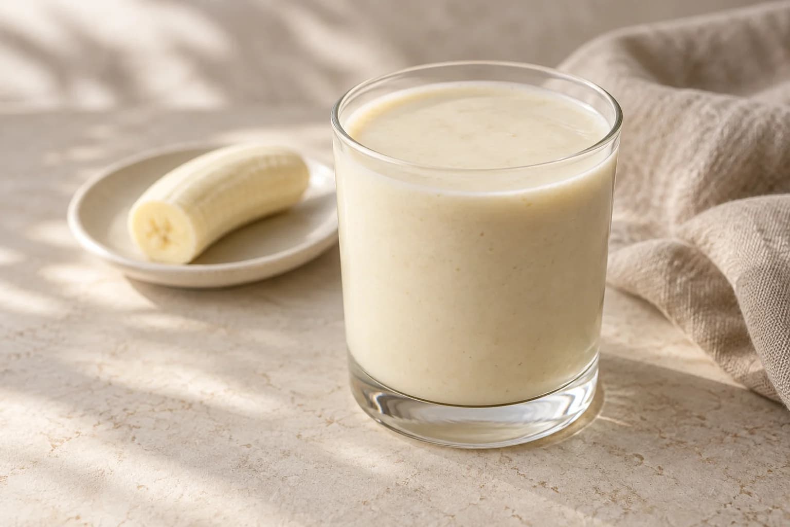 Banana, milk and yogurt smoothie