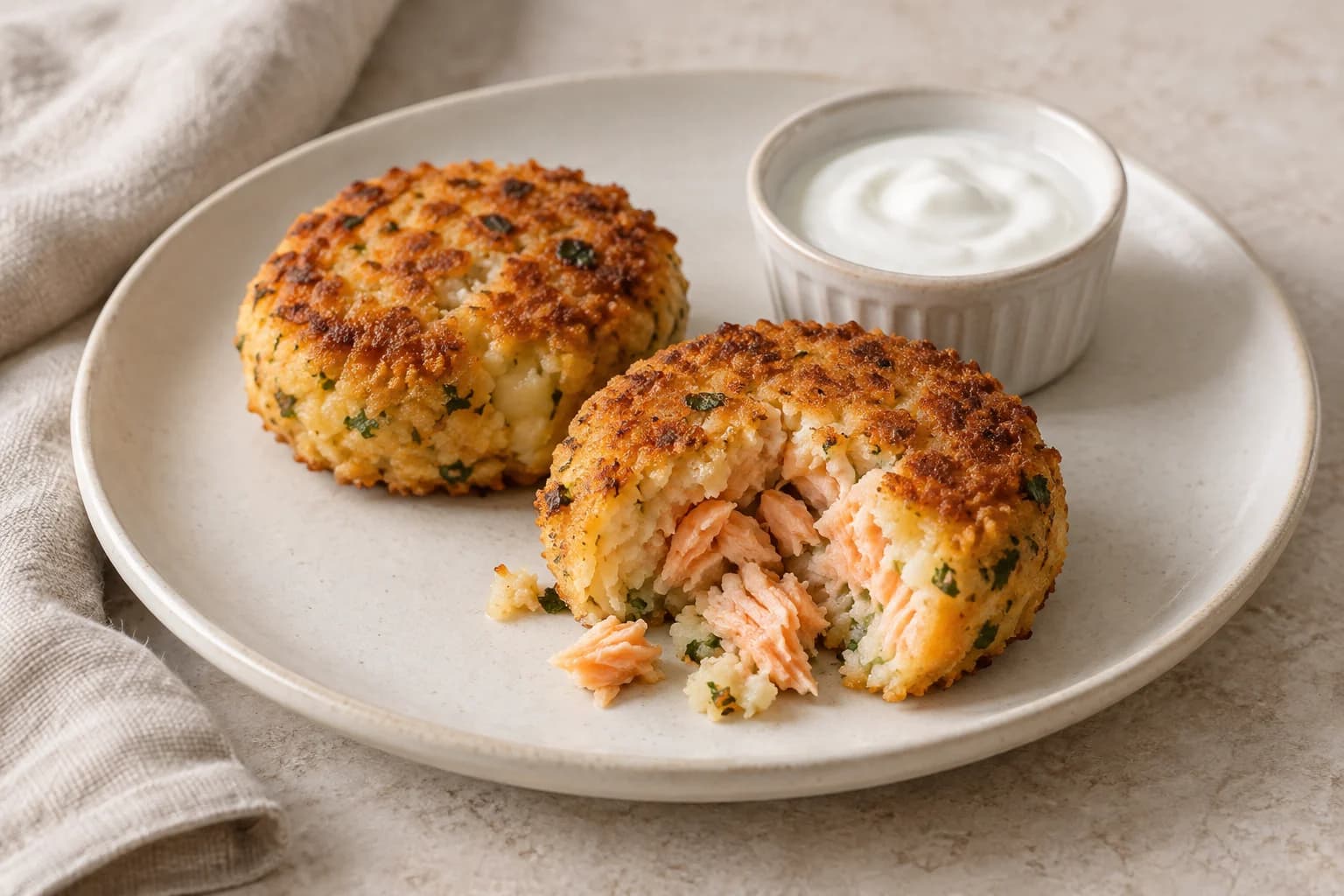 Salmon and potato fishcakes