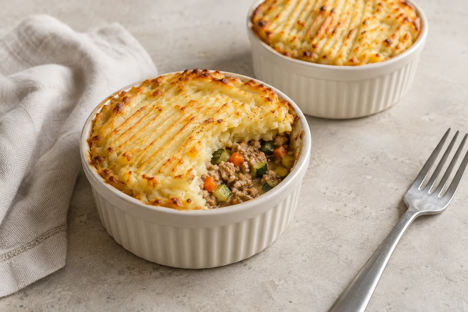 Turkey cottage pie pots